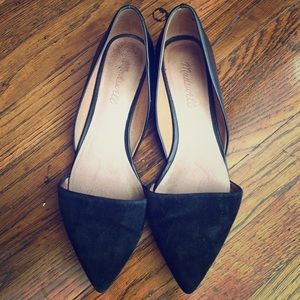 Madewell The D’Orsay Black Suede Flats Point 7.5